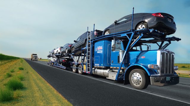 Car Shipping truck hauling vehicles