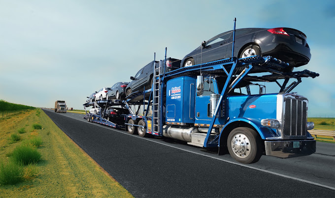 Car Shipping truck hauling vehicles
